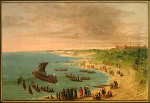 the expedition leaving fort frontenac on lake ontario