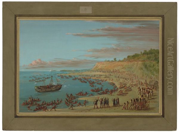 The Griffin Entering the Harbor at Mackinaw - view 1