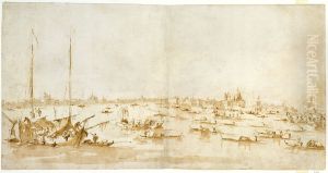 Panaromic View of the Bacino di San Marco, Looking up the Giudecca Canal