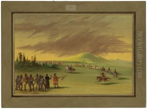 La Salle Meets a War Party of Cenis Indians on a Texas Prairie. C16091