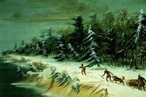 returning to fort frontenac by sled by George Catlin