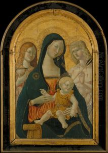 Madonna and Child with Saints Mary Magdalen and Sebastian by Icilio Federico Joni
