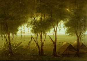 a connibo village by George Catlin