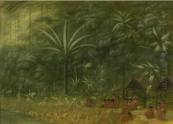 encampment of cocomas - looking ashore - view 1
