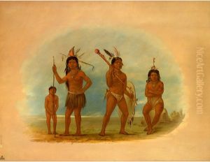 Four Arowak Indians by George Catlin