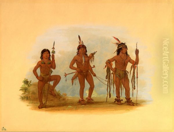 Lengua Medicine Man with Two Warriors - view 1