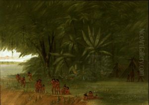 Mauhees Encampment by George Catlin