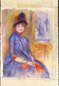Young Girl in a Blue Dress by Pierre Auguste Renoir