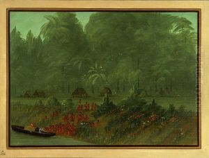 A Yahua Village by George Catlin