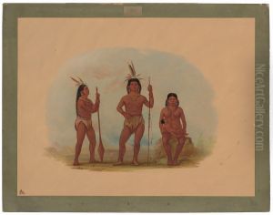 Klahoquaht Chief, His Wife, and Son by George Catlin