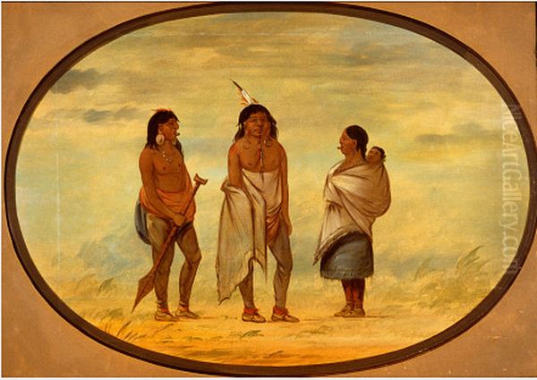 Nayas Indian Chief, His Wife, and a Warrior - view 1