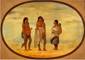 Nayas Indian Chief, His Wife, and a Warrior by George Catlin