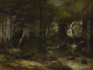 The Stream (Le Ruisseau du Puits-Noir; vallee de la Loue) by Gustave Courbet