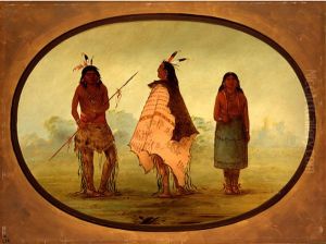 Two Apachee Warriors and a Woman