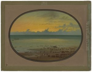 A Whale Ashore - Klahoquat by George Catlin