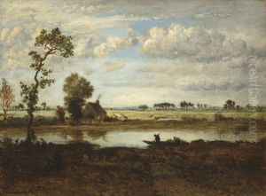 Landscape with Boatman by Theodore Rousseau