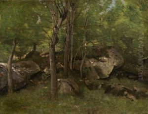 In the Forest of Fontainebleau by Jean-Baptiste Camille Corot