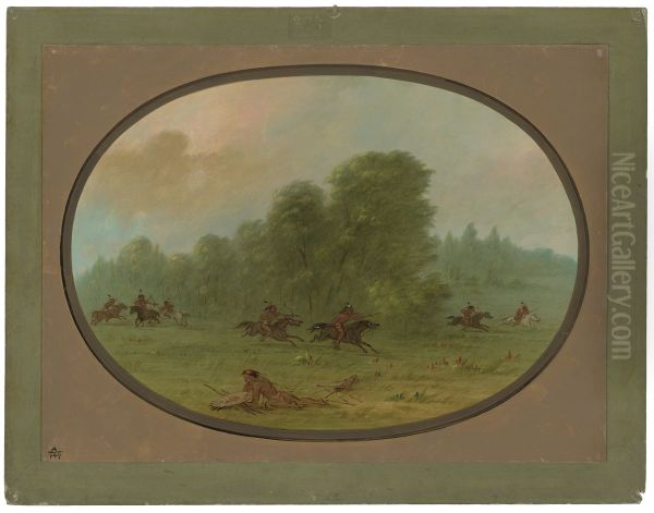 Battle between the Jiccarilla Apachees and Camanchees - view 1