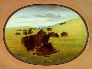 A Buffalo Wallow by George Catlin