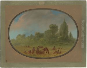 Caddoe Indians Gathering Wild Strawberries by George Catlin