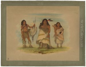 Camanchee Chief, His Wife, and a Warrior by George Catlin