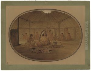 Catlin Feasted by the Mandan Chief by George Catlin