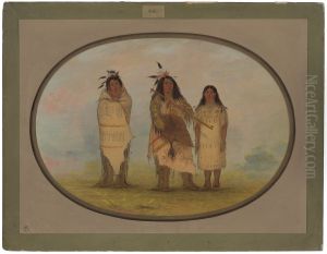 A Cheyenne Chief, His Wife, and a Medicine Man by George Catlin