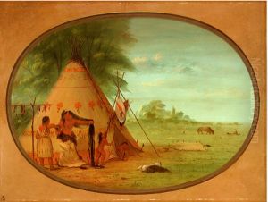A Crow Chief at His Toilette by George Catlin