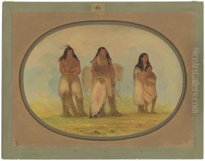 Four Kiowa Indians by George Catlin