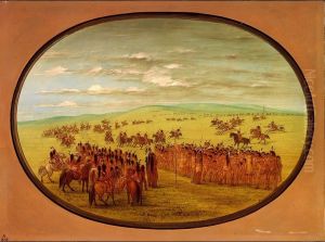 Horse Racing - Minatarrees by George Catlin