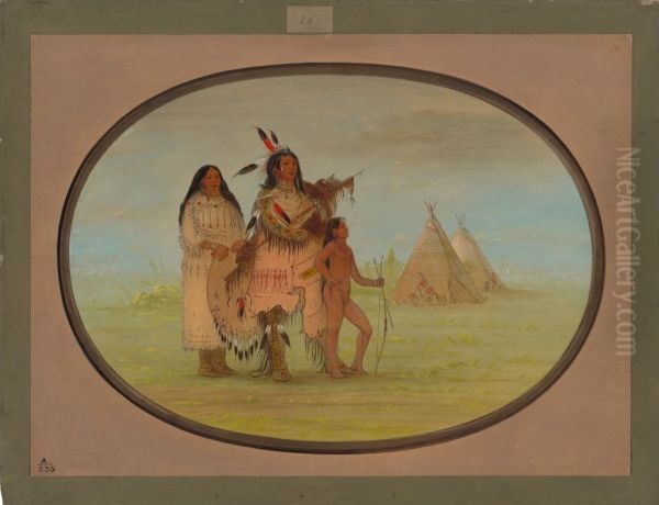 A K'nisteneux Warrior and Family - view 1