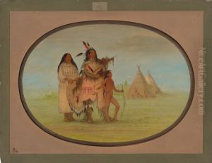A K'nisteneux Warrior and Family by George Catlin