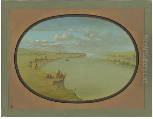 Mandan Village - A Distant View - view 1