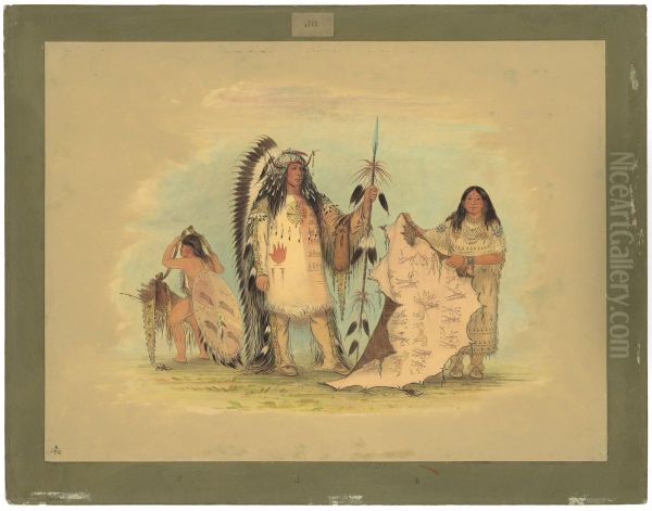 Mandan War Chief with His Favorite Wife - view 1