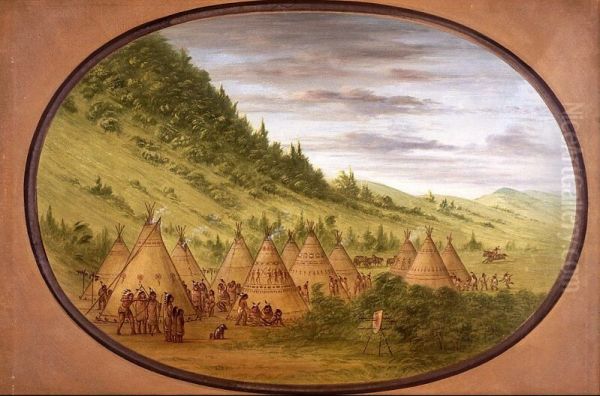 An Ojibbeway Village of Skin Tents - view 1