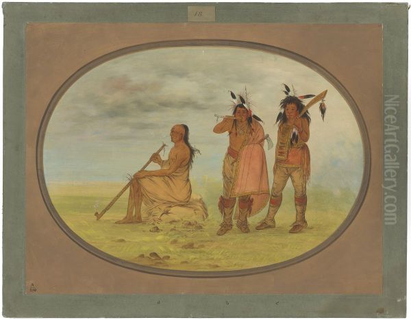 Old Menomonie Chief with Two Young Beaux - view 1