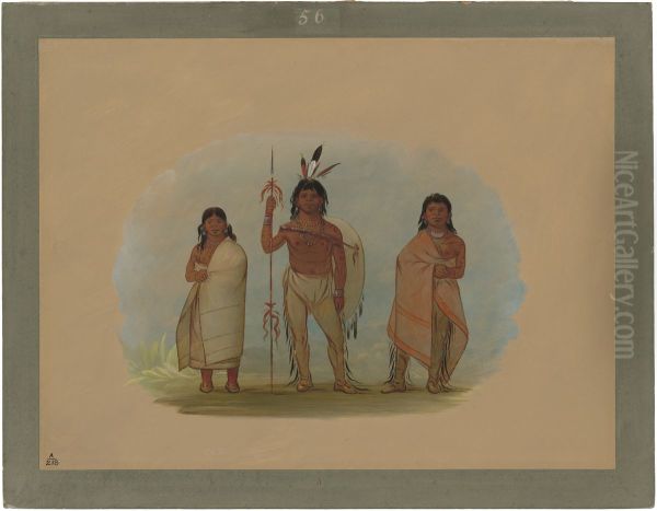 Ottowa Chief, His Wife, and a Warrior - view 1
