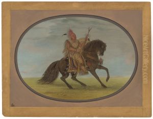 The Running Fox on a Fine Horse - Saukie by George Catlin