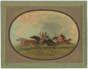The Scalper Scalped - Pawnees and Cheyennes by George Catlin