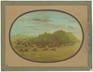 Sham Fight of the Camanchees by George Catlin