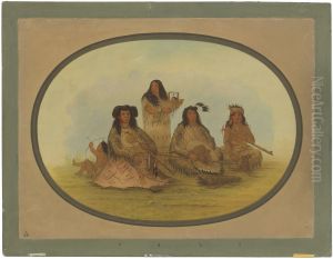 The Sioux Chief with Several Indians by George Catlin