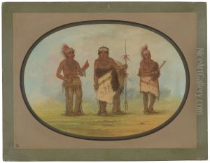 Three Iowa Indians by George Catlin
