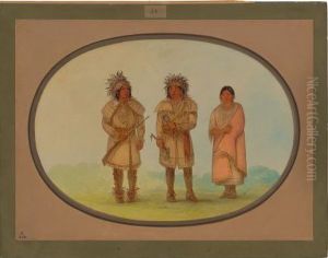 Three Peoria Indians by George Catlin