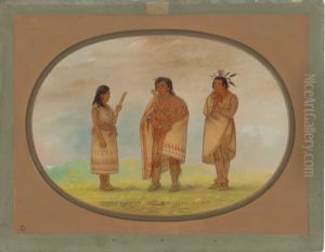 Three Potowotomie Indians by George Catlin