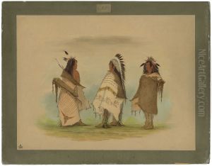 Three Shoshonee Warriors by George Catlin