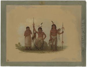 Two Arapaho Warriors and a Woman by George Catlin