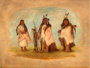 Two Blackfoot Warriors and a Woman