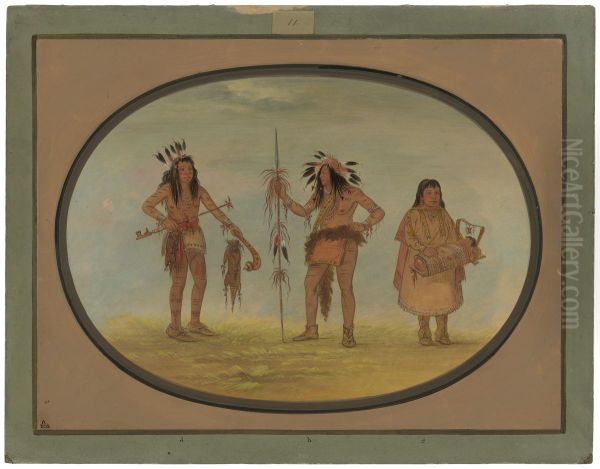 Two Ojibbeway Warriors and a Woman - view 1