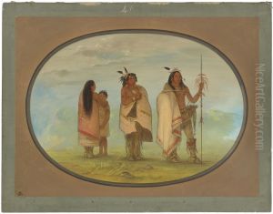 Weeco Chief, His Wife, and a Warrior by George Catlin