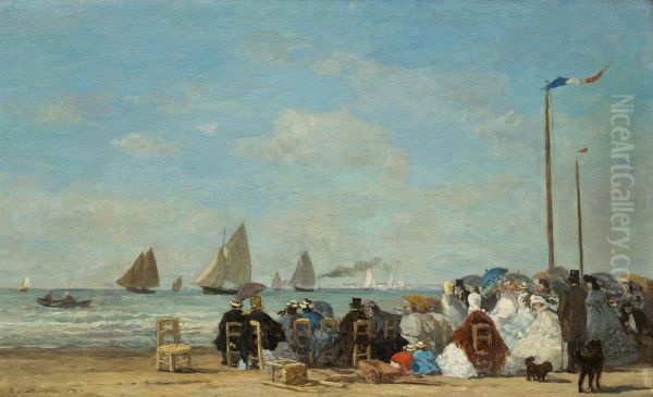 Scene de plage a Trouville - view 1